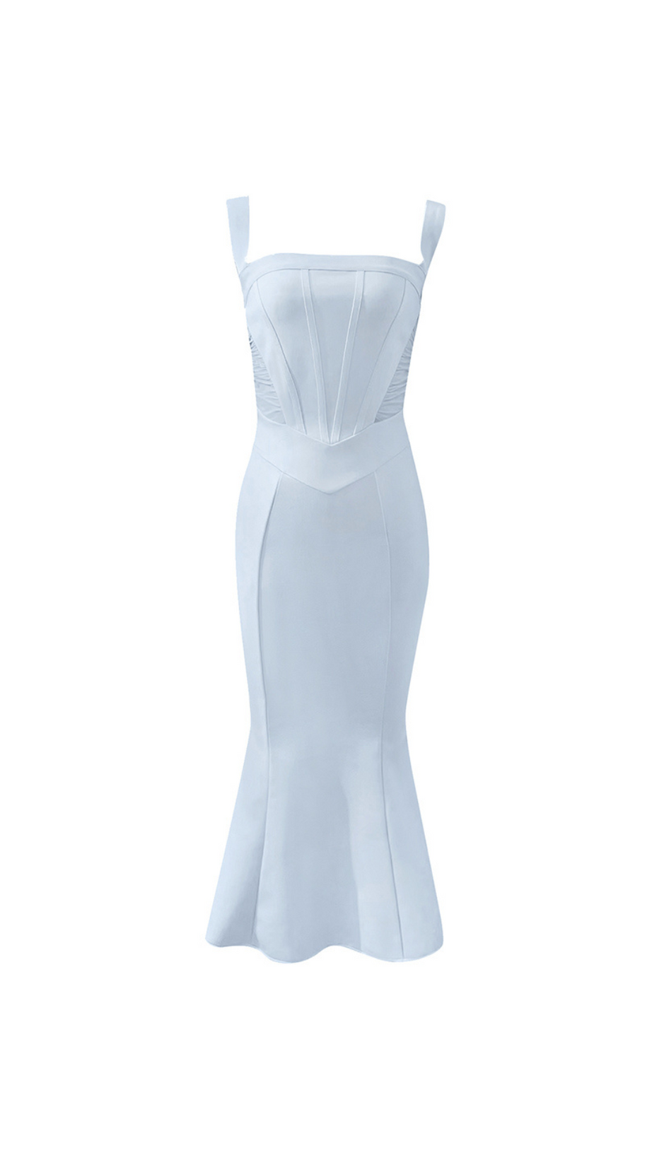 STRUCTURED FLUTED MIDI DRESS LAVENDER
