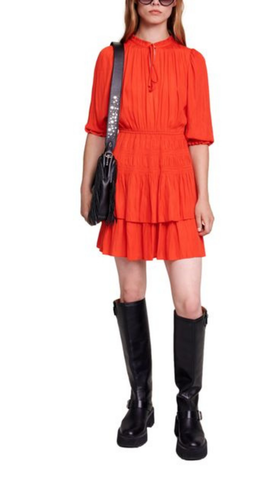 RADJI TIERED MINI DRESS