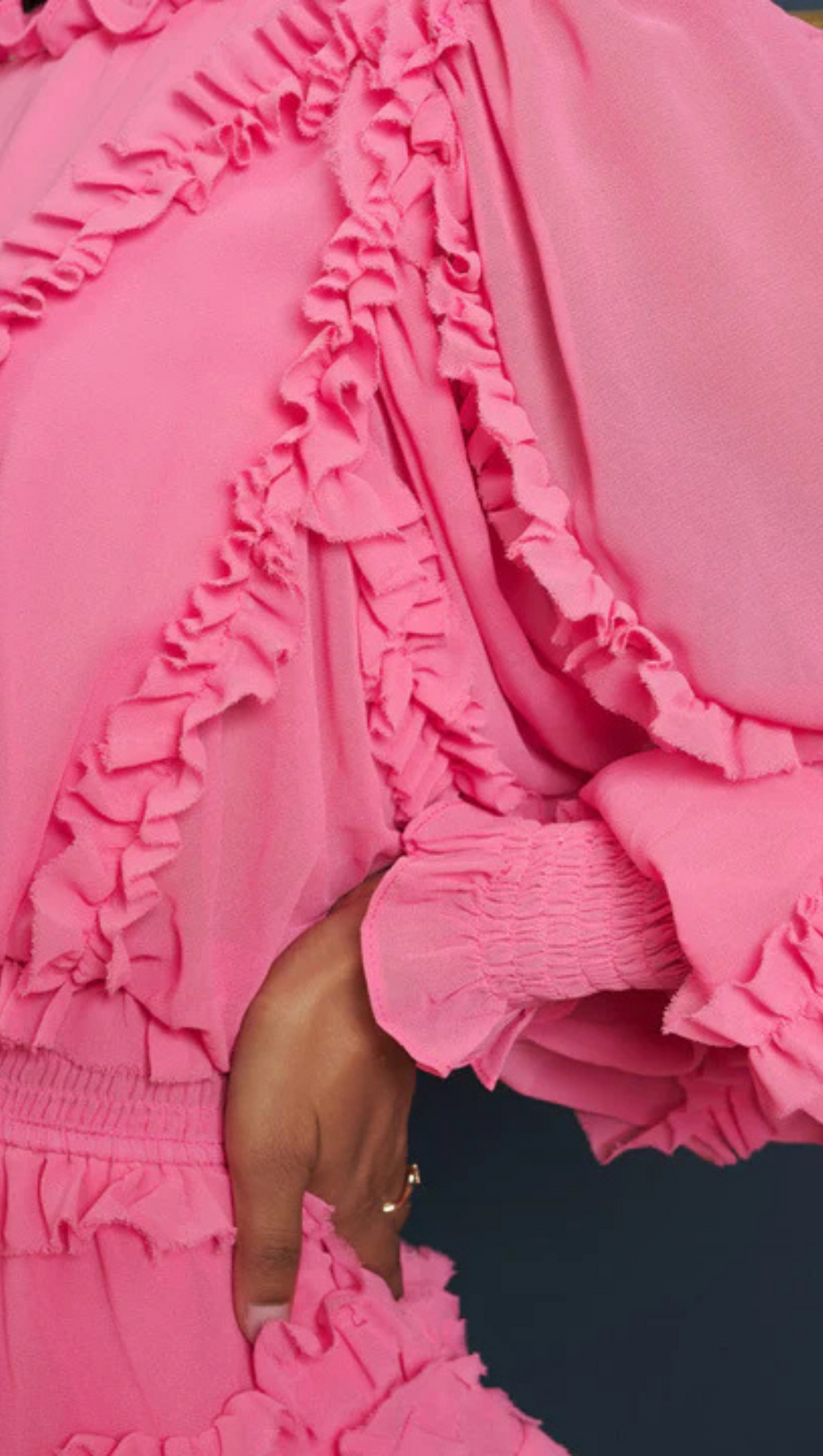 ALMOND BLOSSOM RUFFLE DRESS