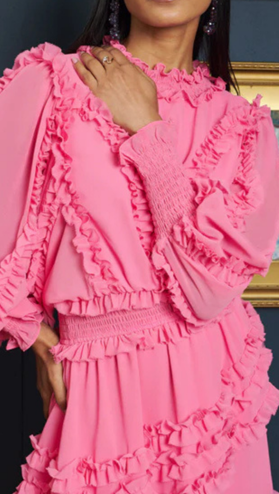 ALMOND BLOSSOM RUFFLE DRESS