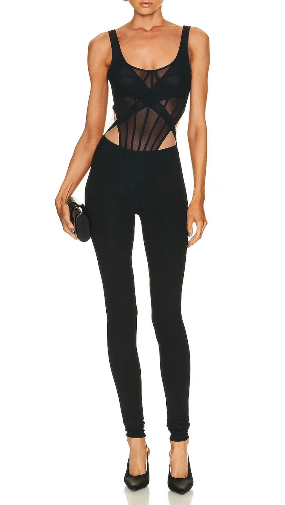 NET BONING OVER LAYER CATSUIT