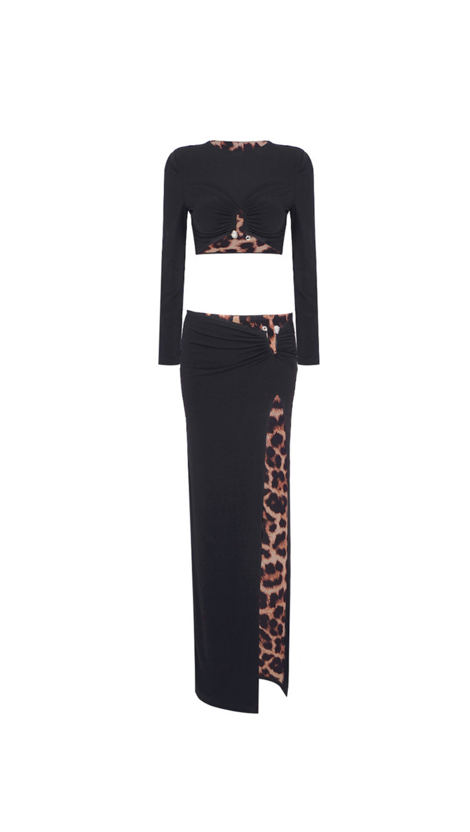 BLACK STRETCH CADY MAXI DRESS