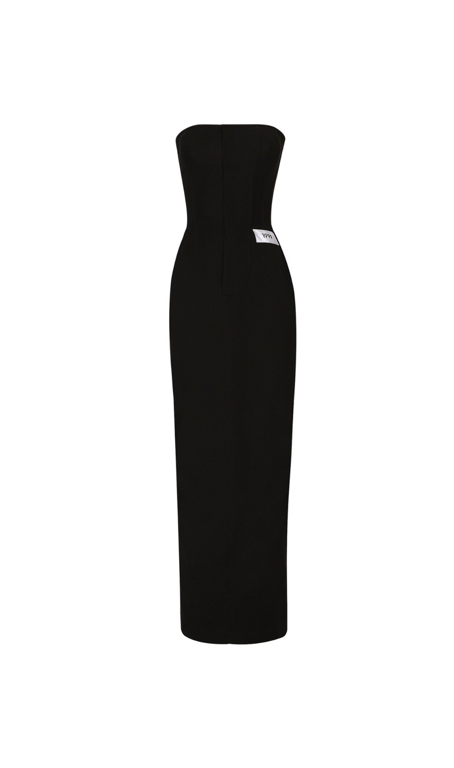 MAXIKLEID AUS RIPPSTRICK IN SCHWARZ 