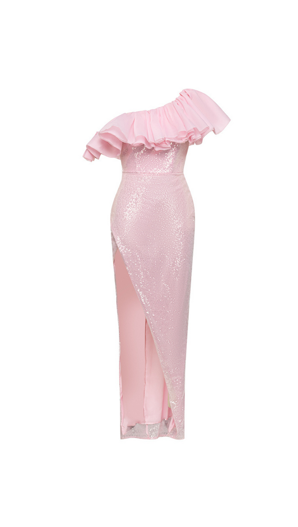 AIIZIE SEQUIN MESH SPLICING FISHTAIL BODYCON DRESS - product image