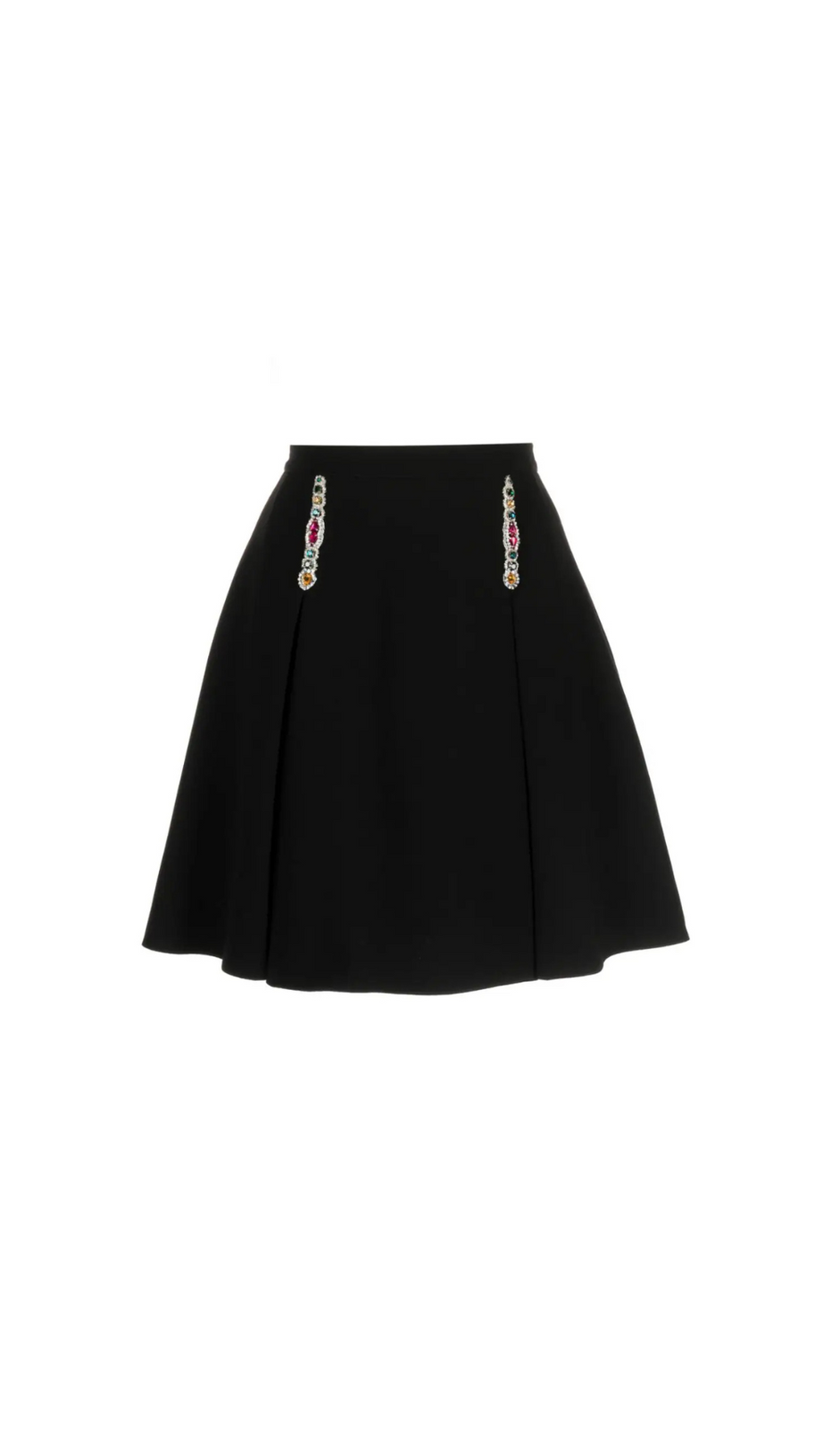 CRYSTAL-EMBELLISHED CADY CROPPED JACKET SKIRT SUIT