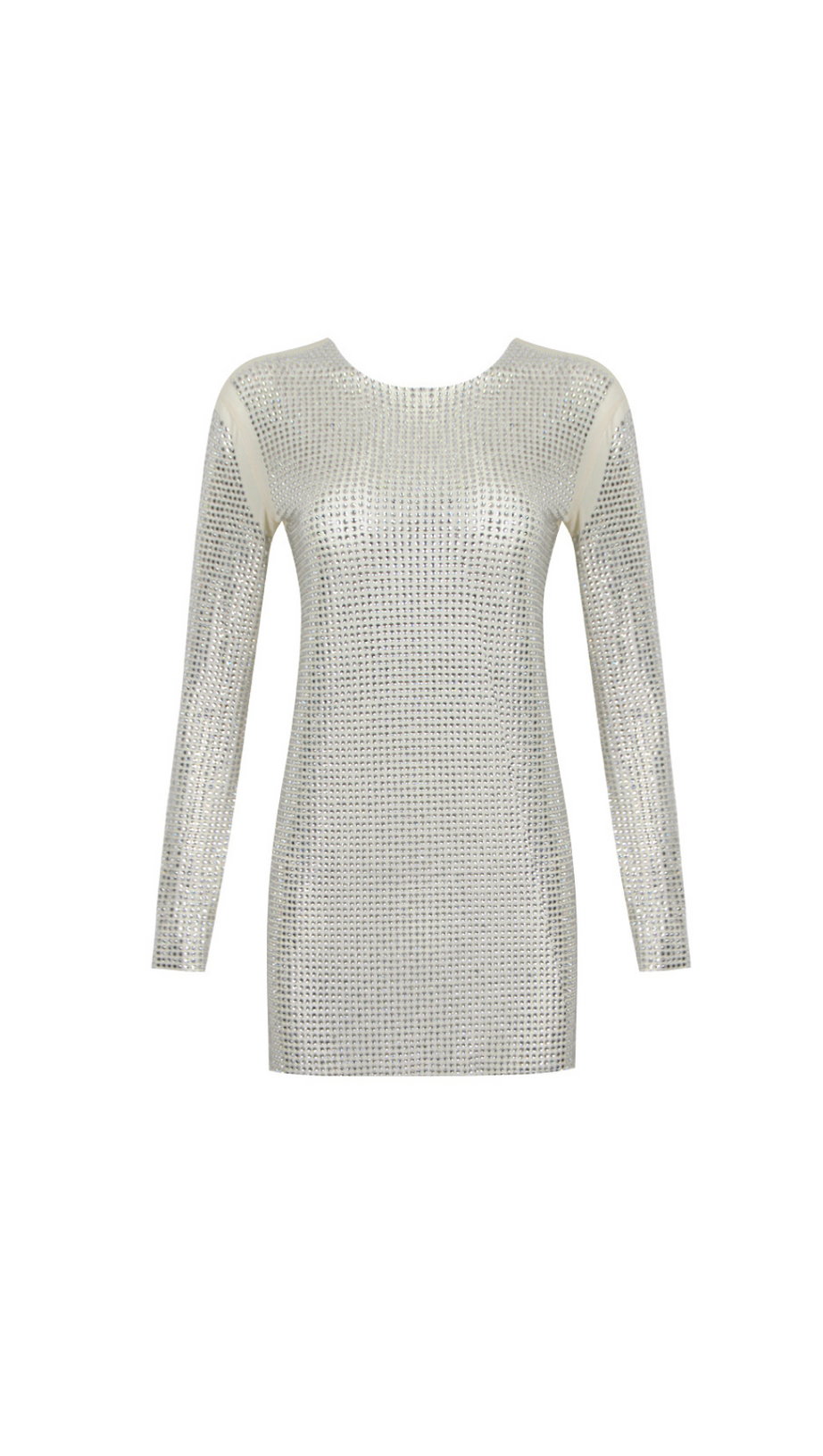 LONG SLEEVE CRYSTAL DRESS IN IVORY