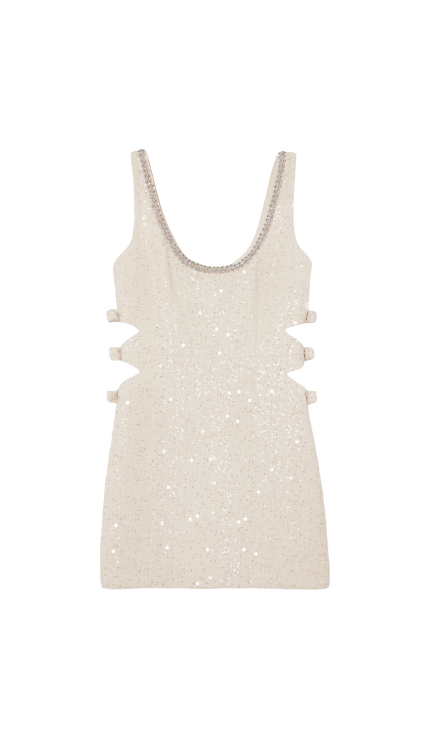 AIIZIE CUTOUT EMBELLISHED BOUCLÉ MINI DRESS - product image