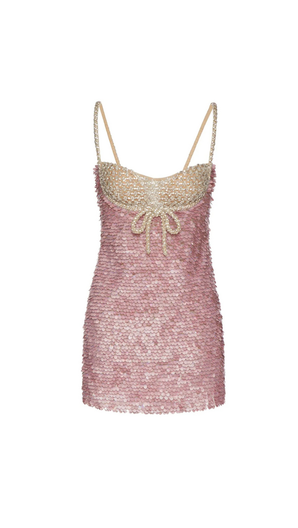 AIIZIE TULLE ILLUSIONE RHINESTONE-EMBROIDERED MINI DRESS - product image