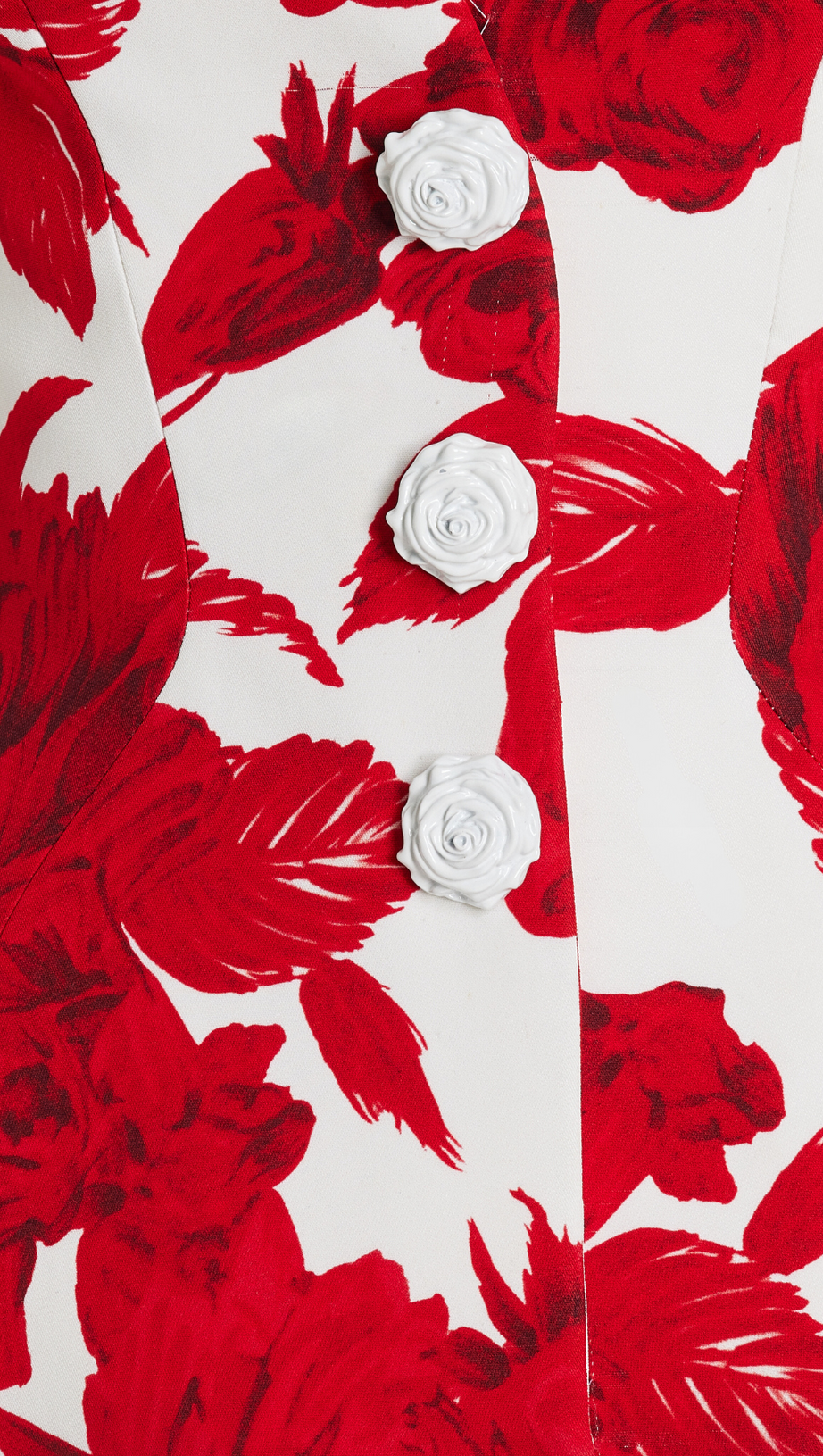 OFF-THE-SHOULDER ROSE-PRINT CREPE HOURGLASS JACKET SUIT