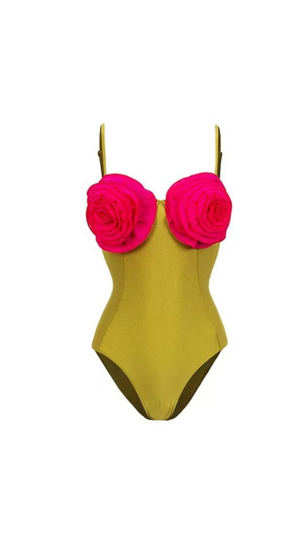 AIIZIE WESSON FLOWER ONE PIECE SWIMSUIT IN GREEN - product image