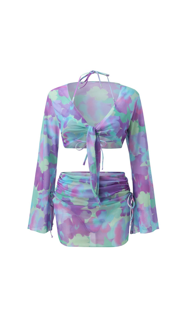 AIIZIE LEAH PRINTED BIKINI FOUR PIECE SET - product image