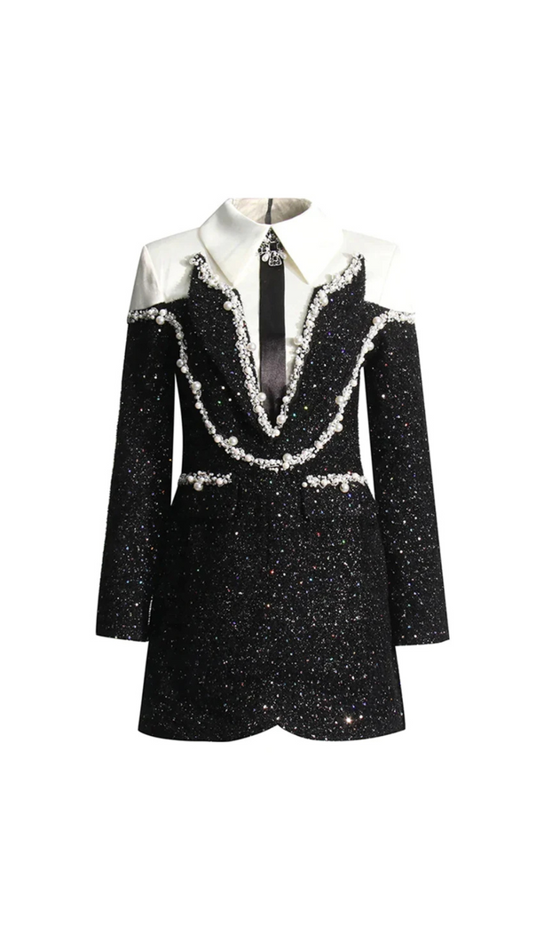 AIIZIE PEARL EMBELLISHED SEQUINS SUIT SKIRT - product image