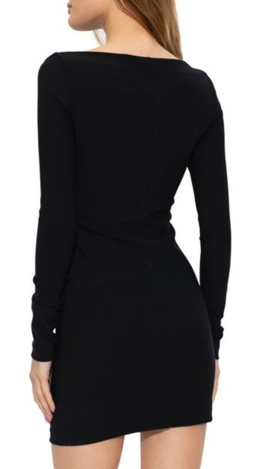 FLOWER CUT-OUT MINI DRESS IN BLACK