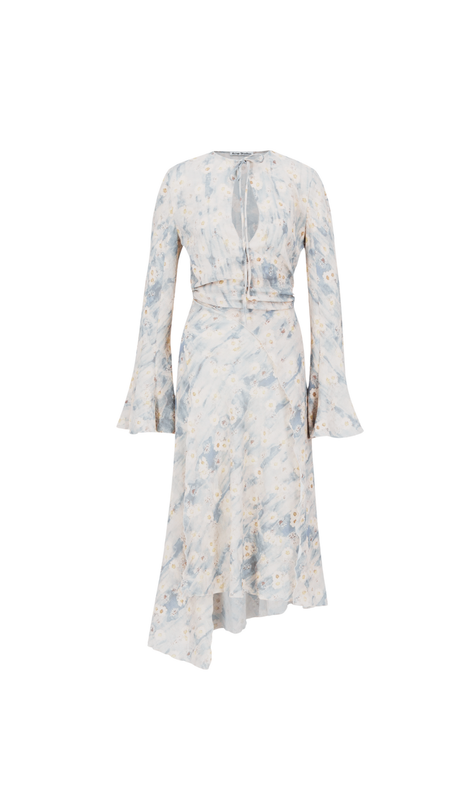 Bedrucktes Wickel-Midikleid in Blau