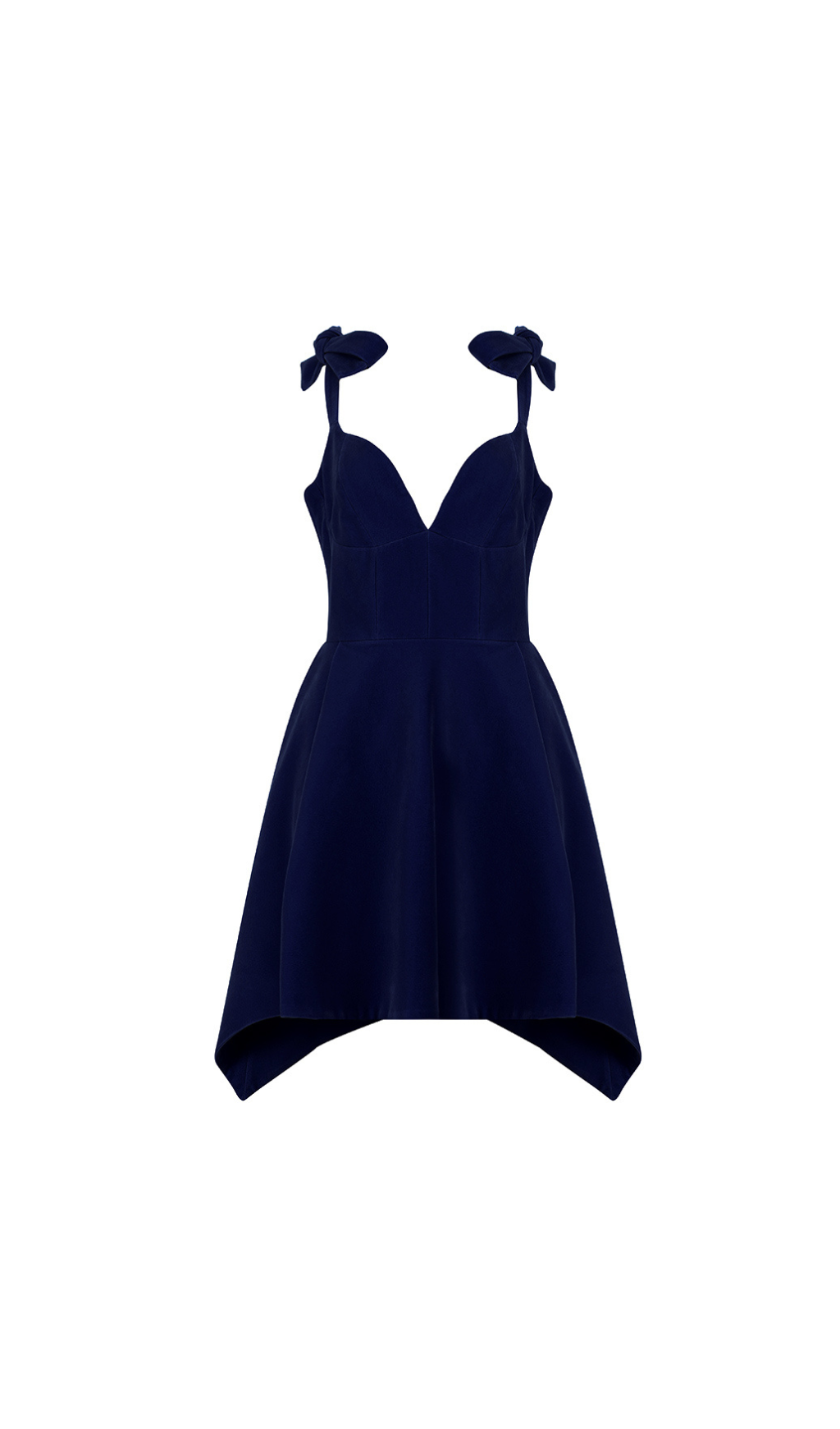 A-Linien-Samtkleid mit Schleifendetail in Blau