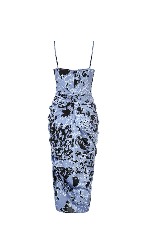 AIIZIE DRAPED MIDI DRESS STEEL IN BLUE - product image