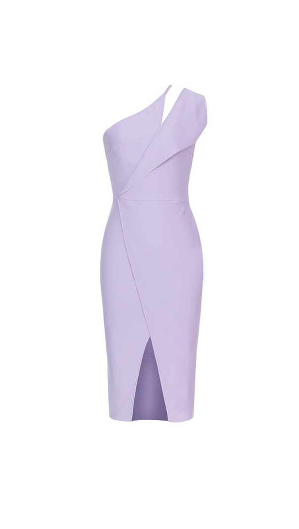 MIDIKLEID MIT ONE-SHOULDER-DETAIL LAVENDEL 