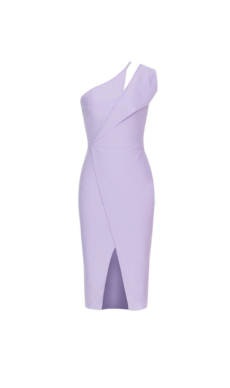 ABITO MIDI CON DETTAGLIO MONOSPALLA LAVANDA 