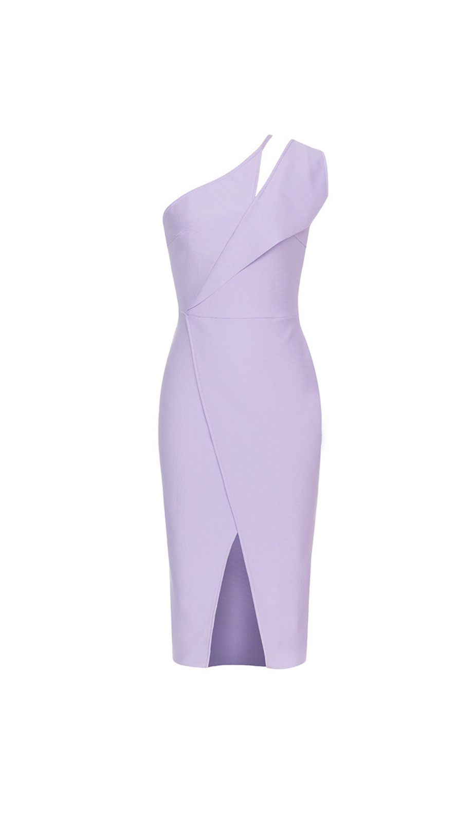ONE SHOULDER DETAIL MIDI DRESS LAVENDER