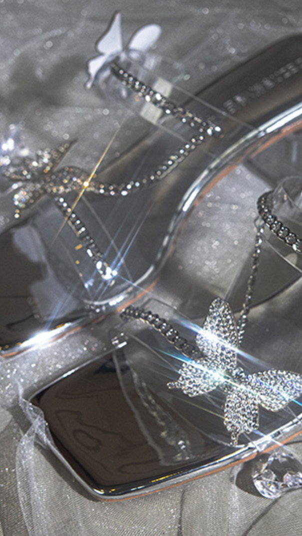AIIZIE SILVER BUTTERFLY STRAPPY SANDALS - product image
