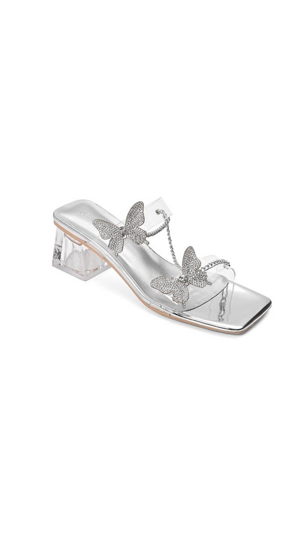 AIIZIE SILVER BUTTERFLY STRAPPY SANDALS - product image