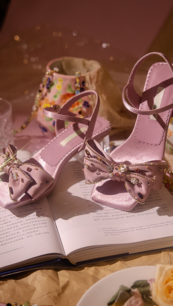 AIIZIE BOW RIBBON SANDALS - product image