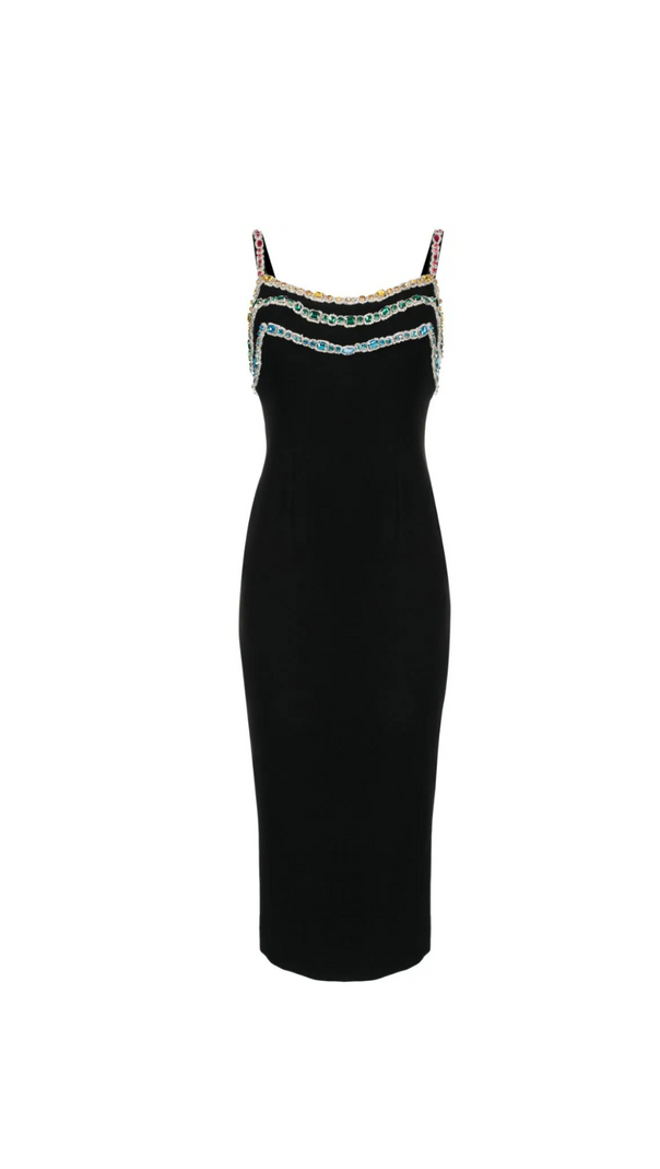 AIIZIE CRYSTAL-EMBELLISHED CADY MIDI DRESS - product image