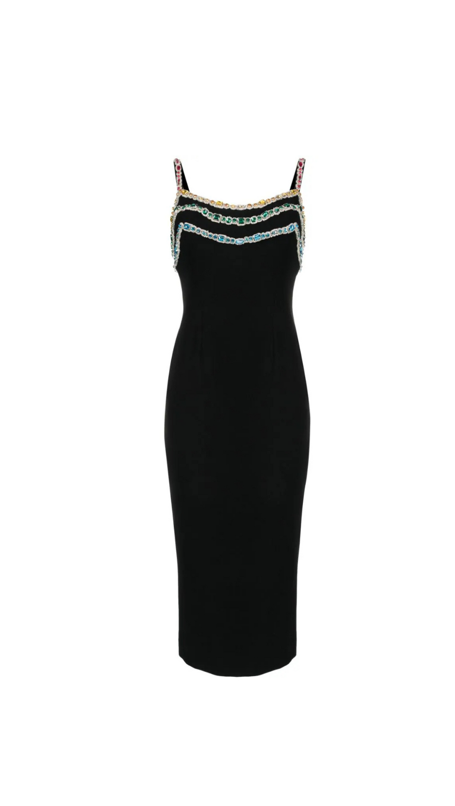 CRYSTAL-EMBELLISHED CADY MIDI DRESS