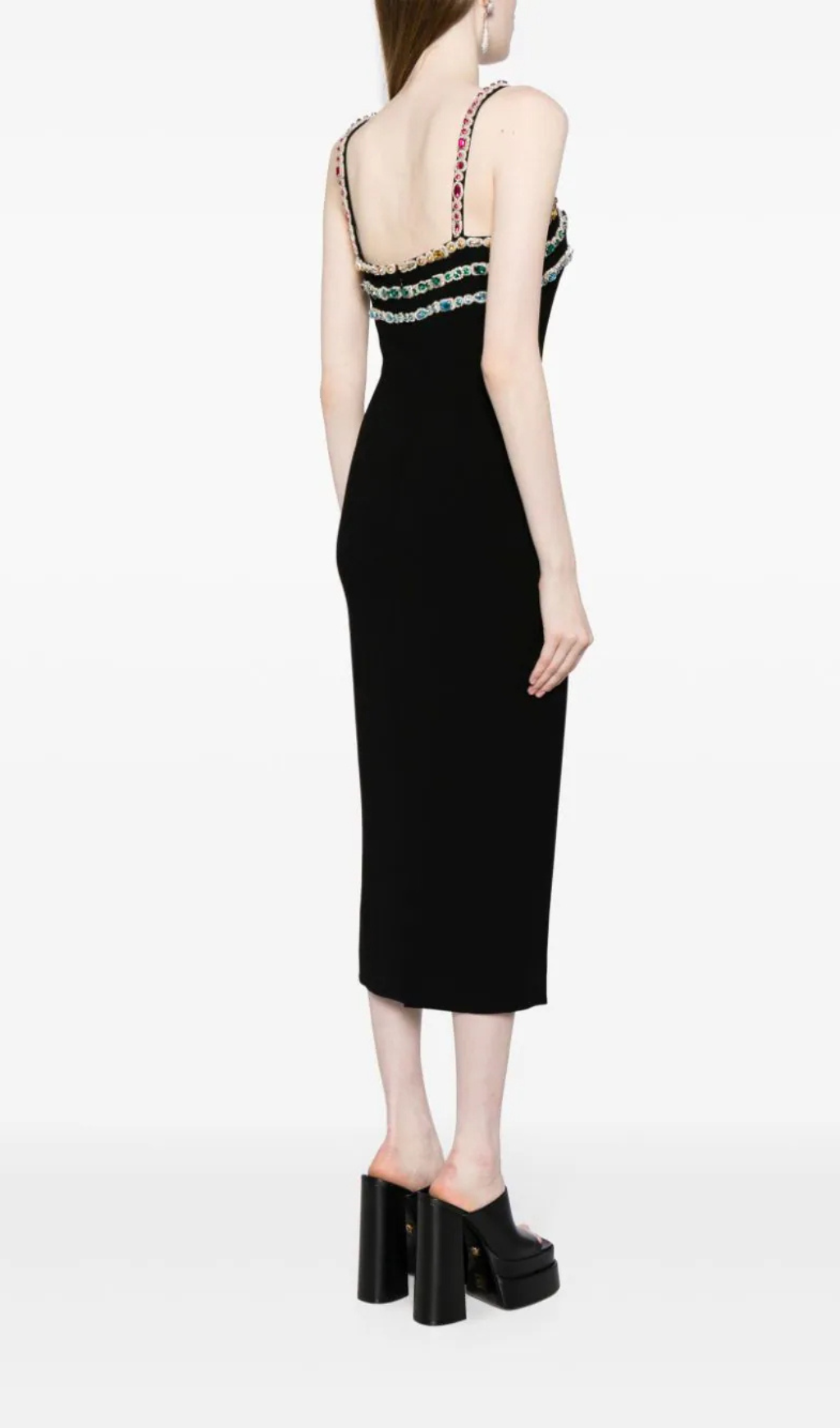 AIIZIE CRYSTAL-EMBELLISHED CADY MIDI DRESS - product image