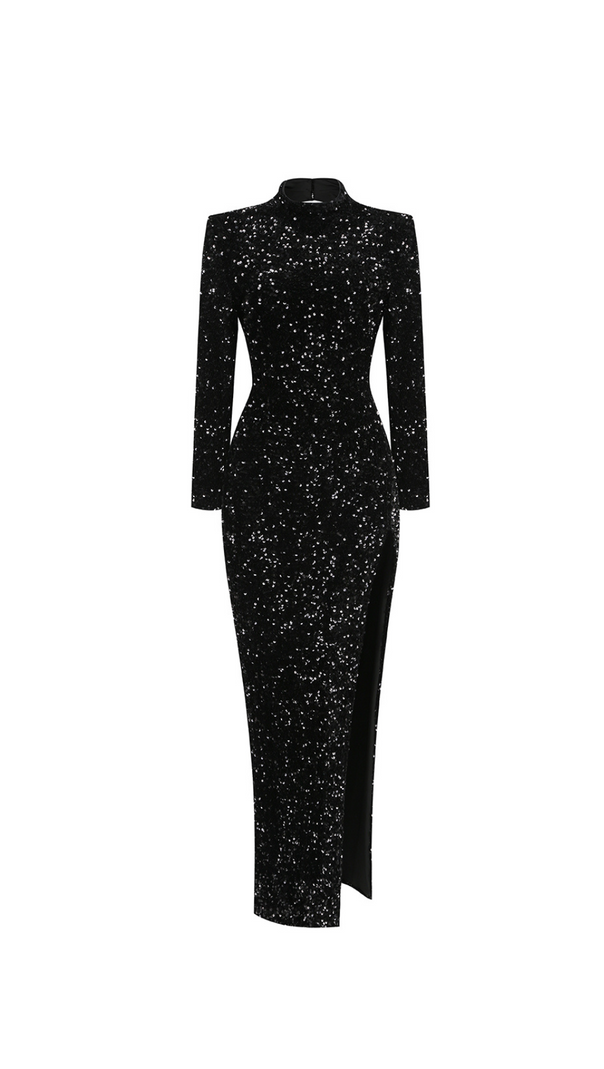 AIIZIE SEQUIN EMBELLISHMENTS SLIT MAXI DRESS - product image