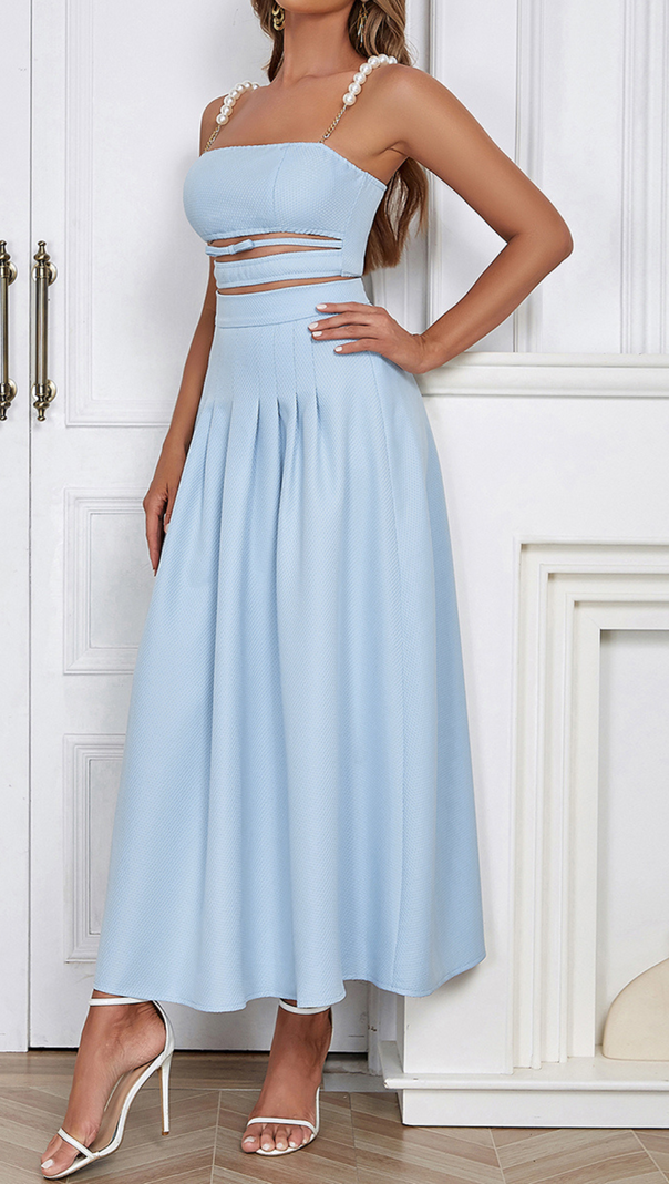 AIIZIE PEARLS CHAIN LINKED CAMI TOP SKIRT - product image
