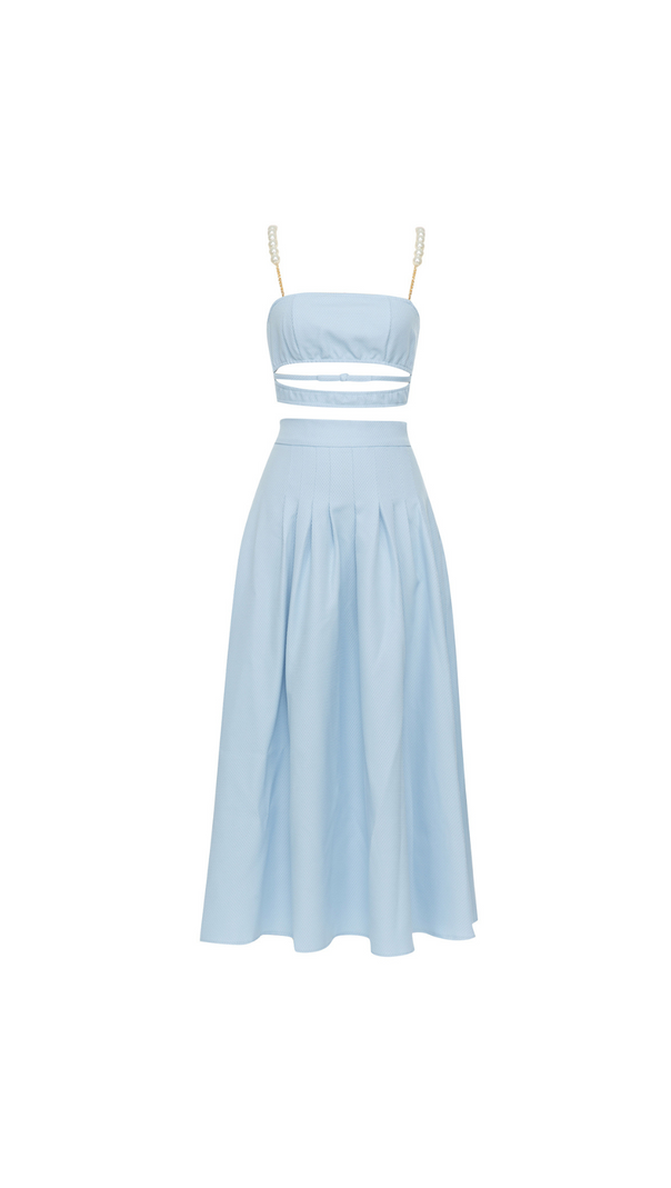 AIIZIE PEARLS CHAIN LINKED CAMI TOP SKIRT - product image