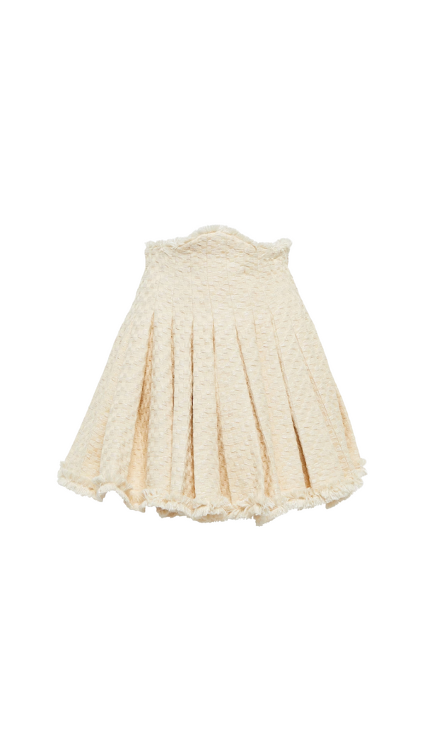 AIIZIE TWEED CROPPED SKIRT WITH PLATED IN LVORY - product image