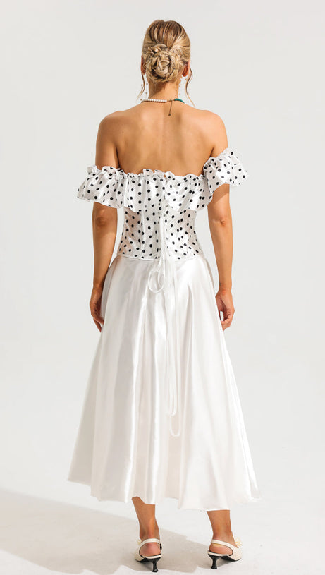 SUZANNE GRAUES POLKA DOT OFF-SHOULDER-KORSETT