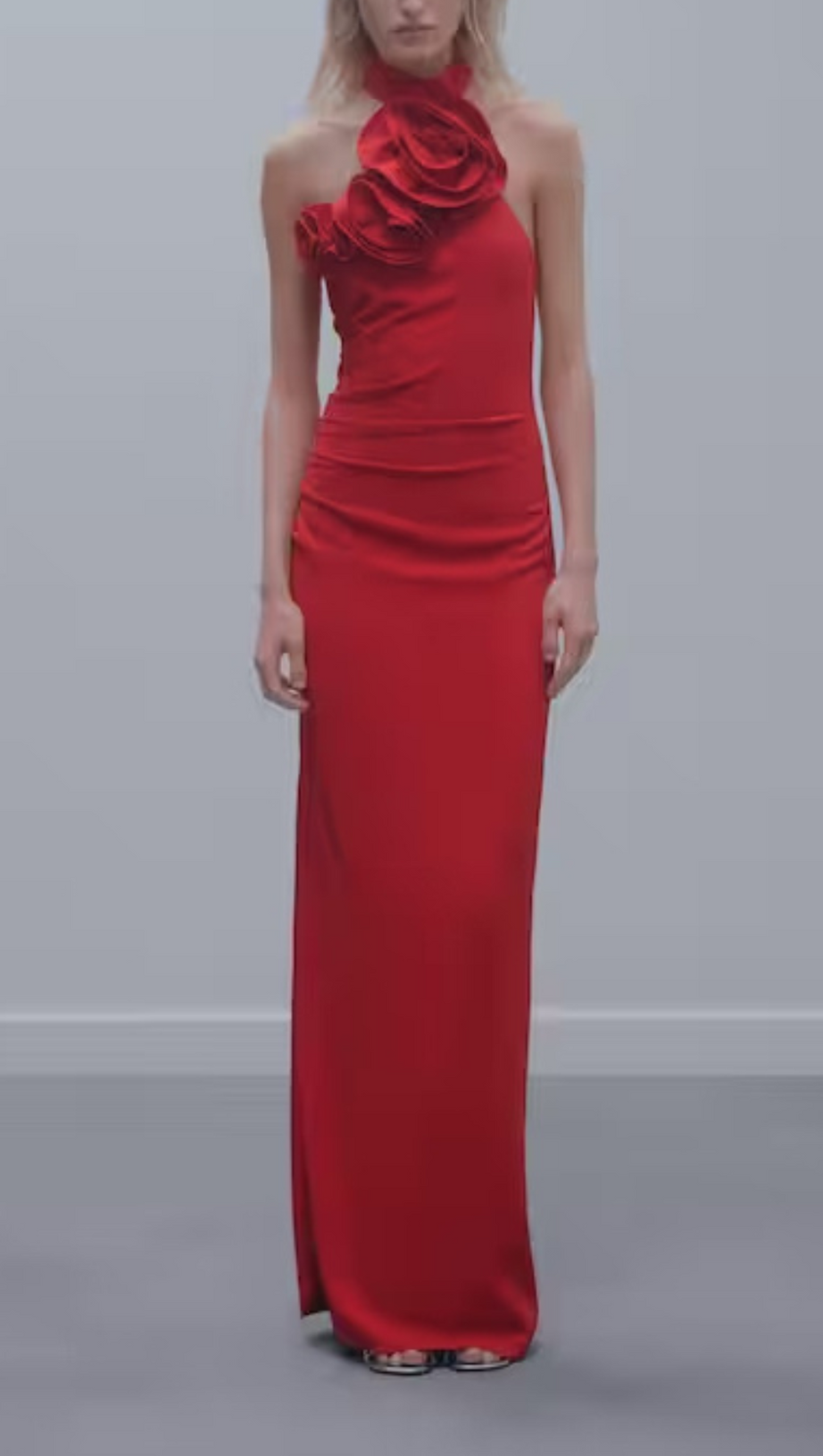 MAXI FLOWER DRESS WITH OPENING