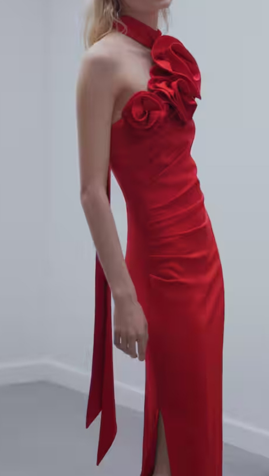 MAXI FLOWER DRESS WITH OPENING