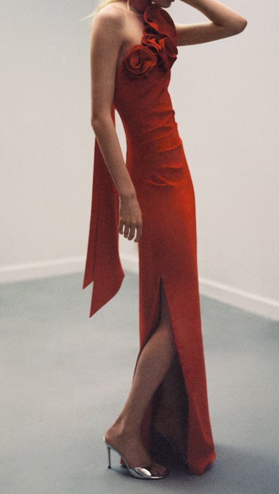 MAXI FLOWER DRESS WITH OPENING