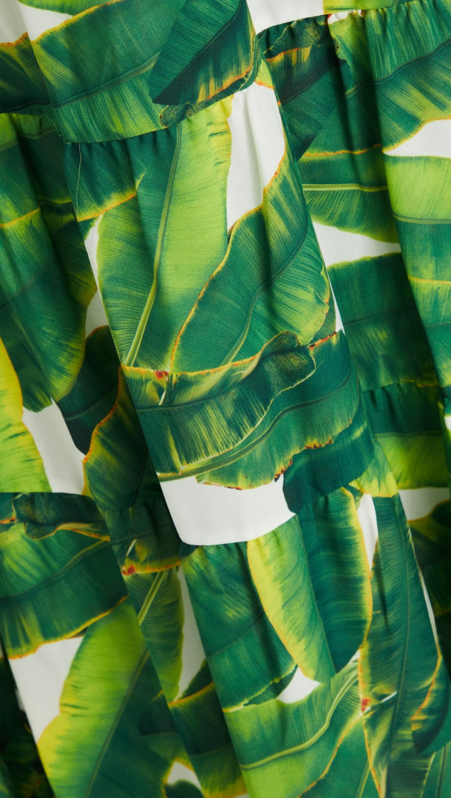 LEAF-PRINT STRAP MAXI DRESS