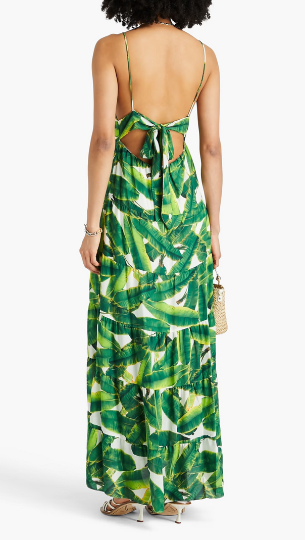 AIIZIE LEAF-PRINT STRAP MAXI DRESS - product image