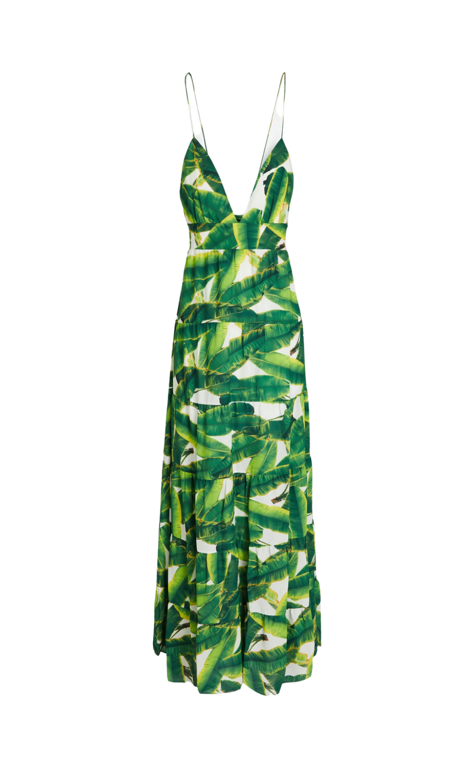 MAXIKLEID MIT BLÄTTERPRINT