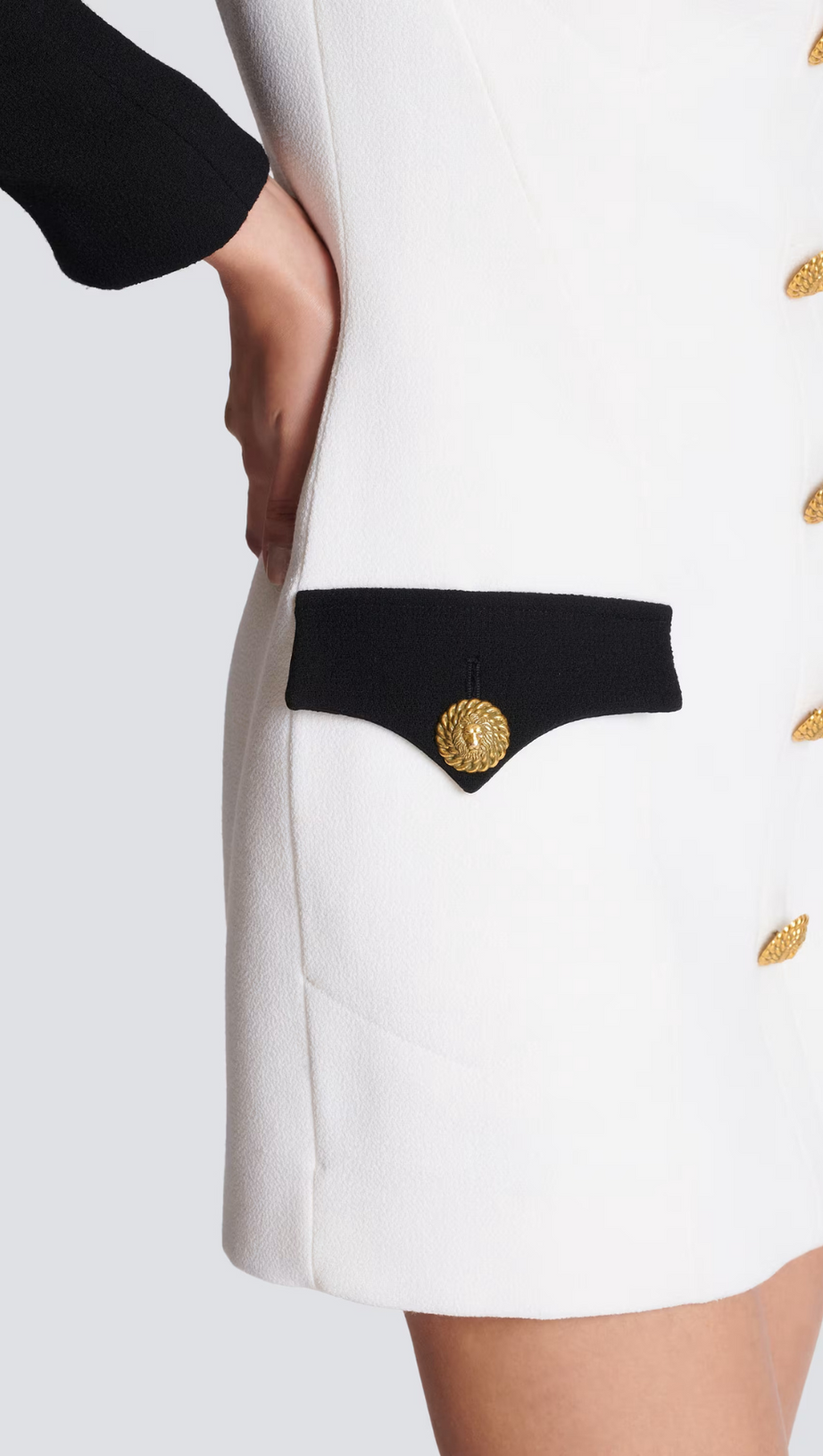 SHORT BUTTONED CREPE DRESS