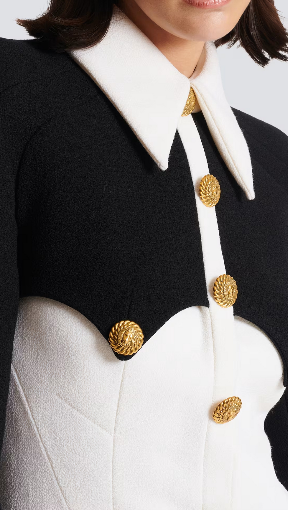 SHORT BUTTONED CREPE DRESS