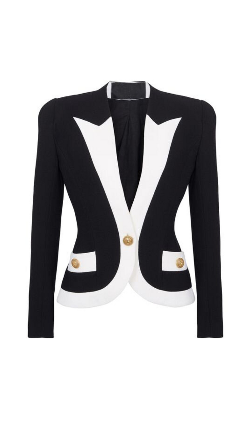 TWO-TONE CREPE JACKET