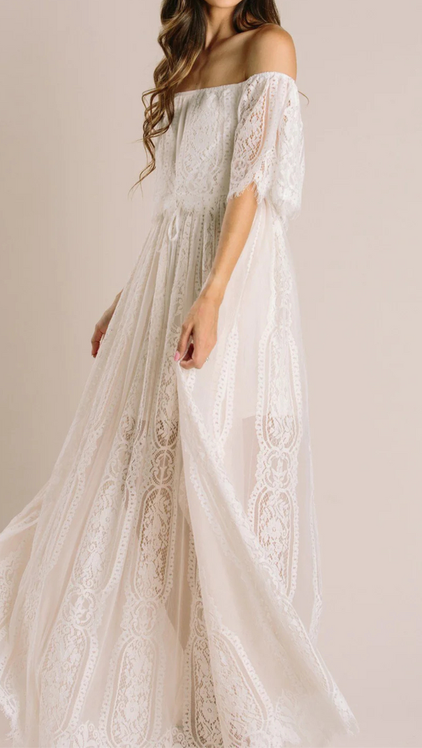AIIZIE LACE OFF SHOULDER MAXI DRESS - product image