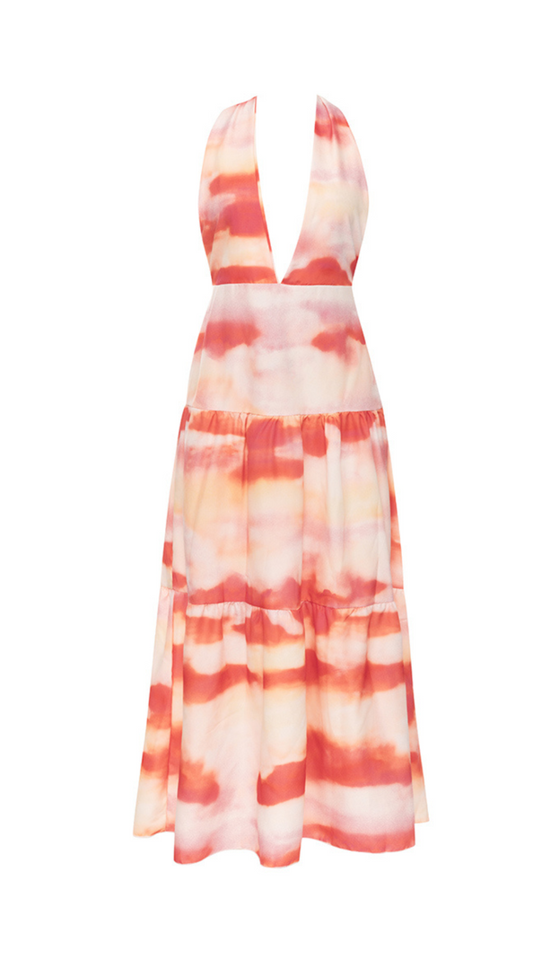 AIIZIE FLORAL PRINTED TIE TOP MAXI DRESS - product image