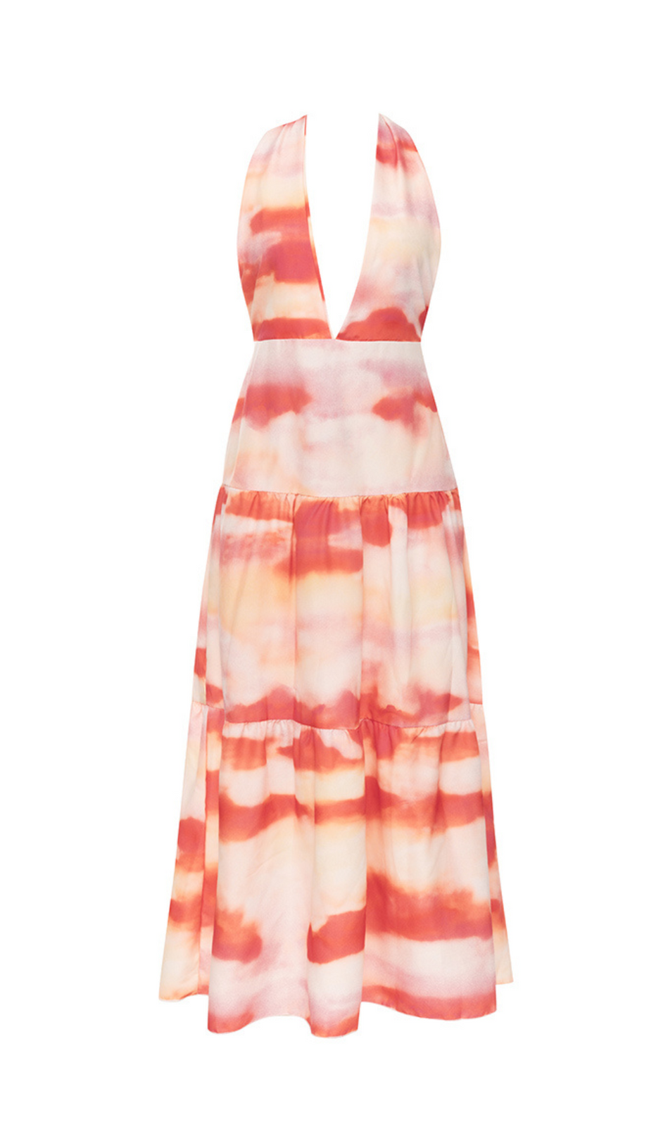 FLORAL PRINTED TIE TOP MAXI DRESS