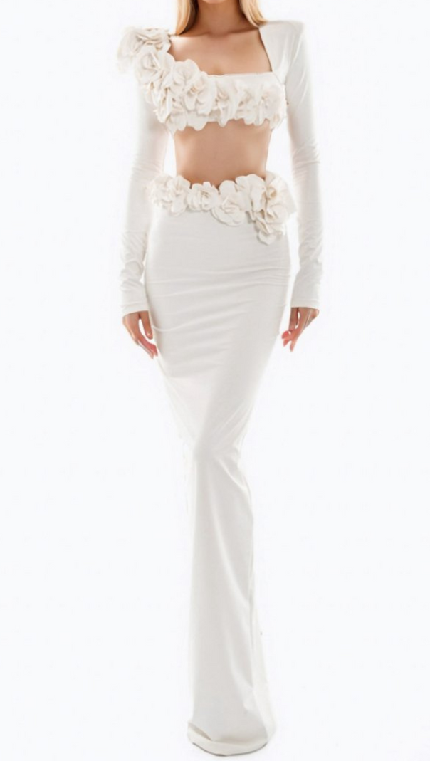 AIIZIE WHITE FLORAL SET DRESS - product image
