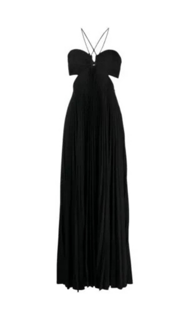 AIIZIE STRAP CUTOUT PLEATED MIDI DRESS - product image