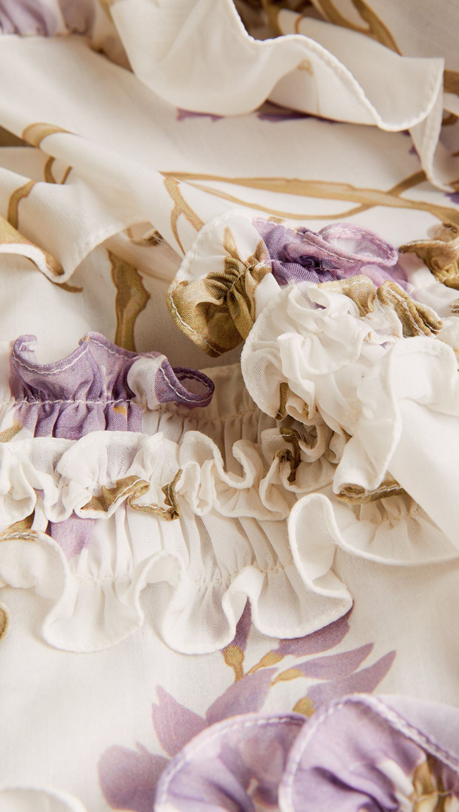 MIDIKLEID AUS CHIFFON MIT WISTERIENDRUCK 