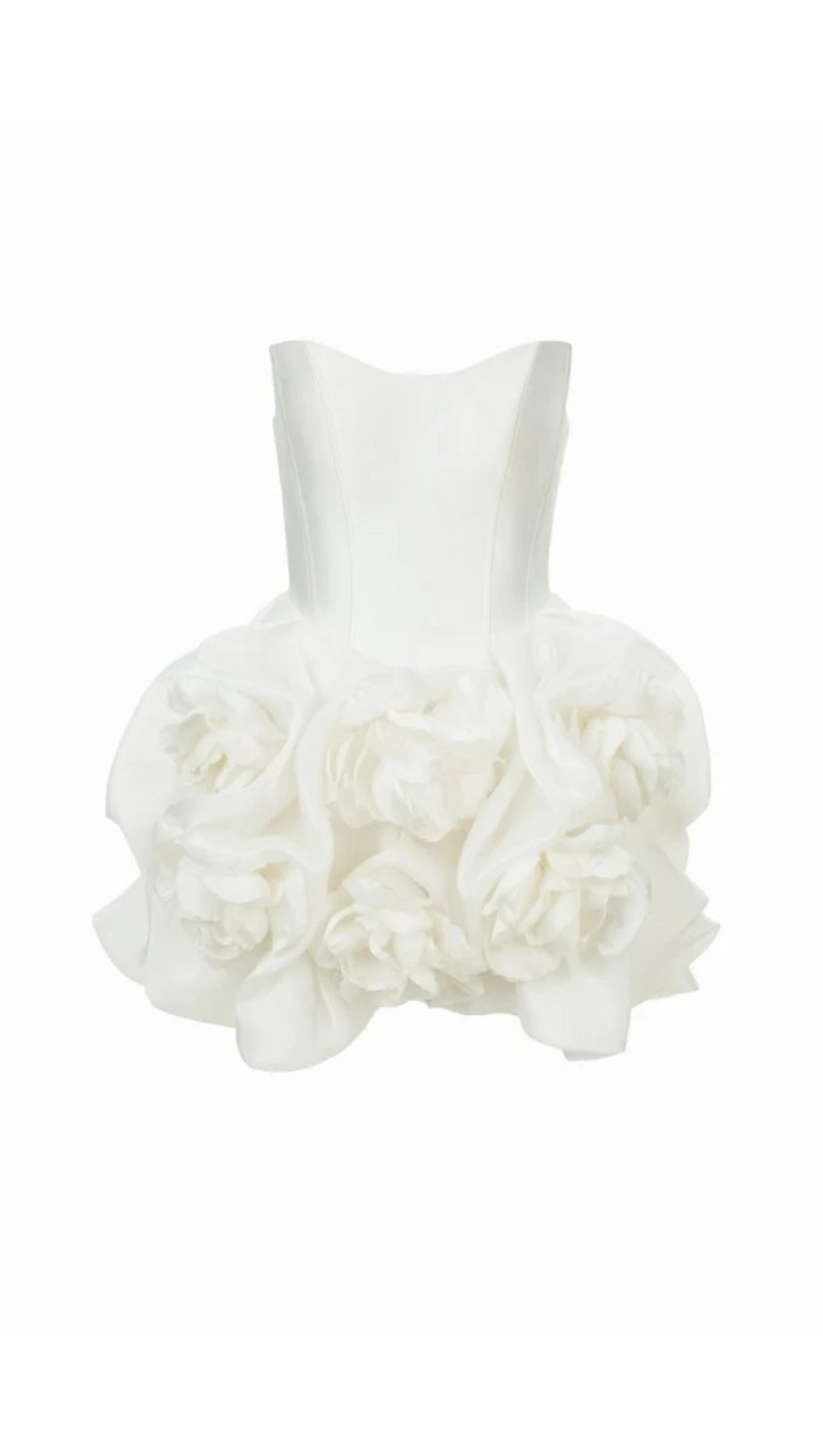 FLORAL-APPLIQUÉ STRAPLESS MINI DRESS